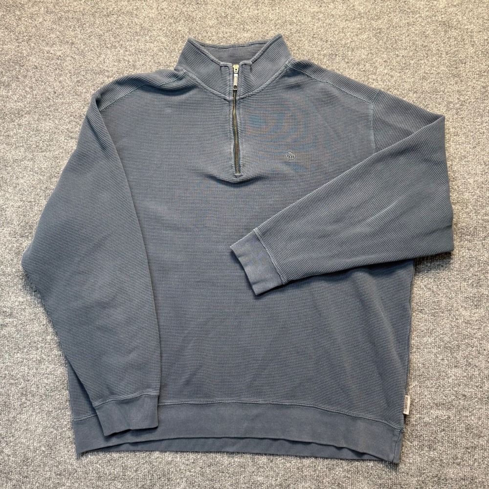 Wolverine Sweatshirt Mens XXL Blue 1/4 Zip Ribbed‎ Knit High Neck Pullover